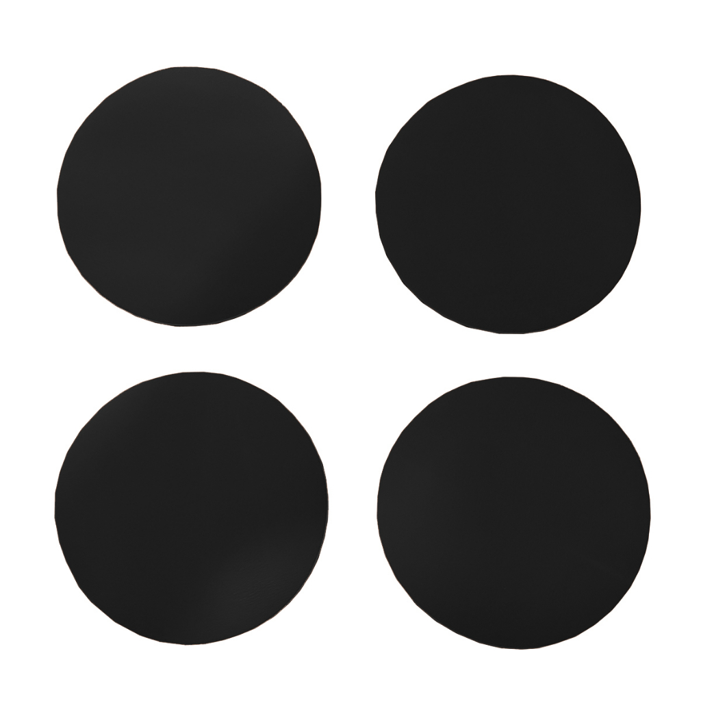 Conjunto de Porta Apoio de Copo Redondo em Couro Sintético Preto