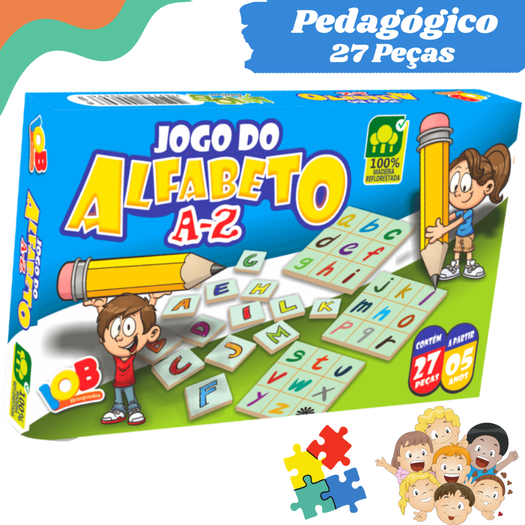 Jogo Do Alfabeto A-Z Com 27 Peças de madeira Brinquedo didático