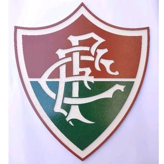 Placa aplique em MDF decoração time de futebol escudo Fluminense 3D