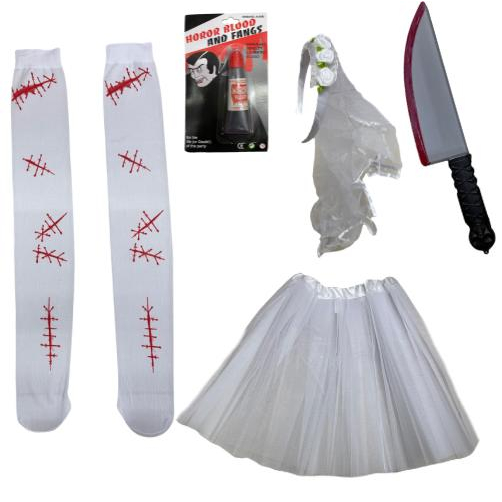 Fantasia de Halloween Adulto Feminino Enfermeira Zumbi Com Tiara de Sangue  em Promoção na Americanas