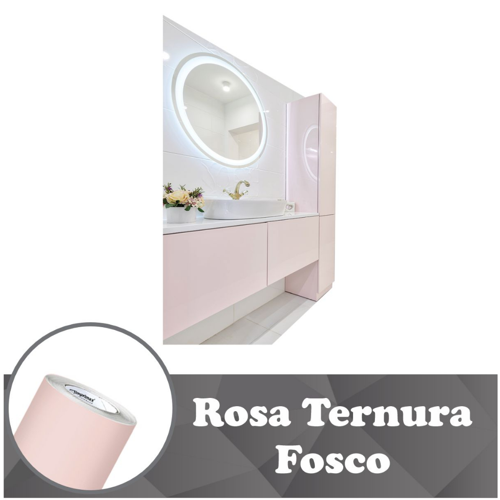 Vinil Adesivo Rosa Ternura Fosco A Prova D'água Para Envelopamento de Geladeira Móveis 1m x 61cm