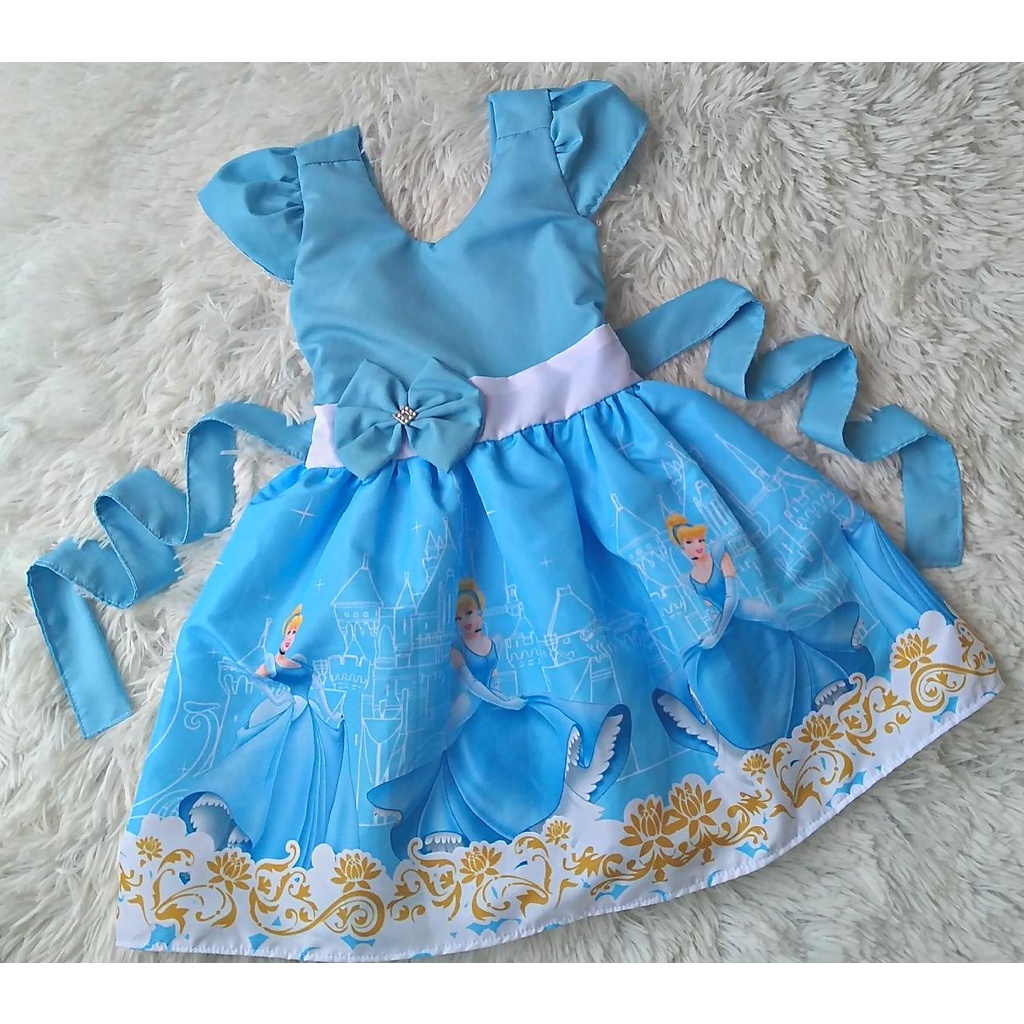 Vestido Infantil Temático Simples Cinderela