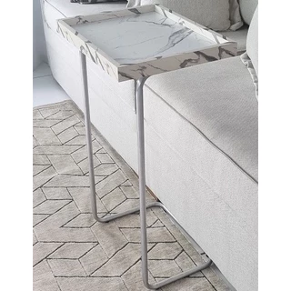 Bandeja Apoio Lateral Sofá Marmorizada Porta Copos Mesa Decorativa Sala