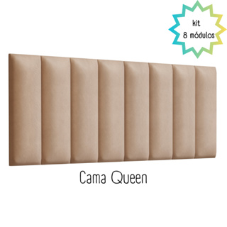 Cabeceira Casal Queen Kit Com 8 Módulos 160x60cm - Módulo Auto Adesivo Cores