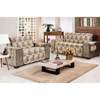 Protetor Premier para sofá 2 e 3 lugares M&E tecido jacquard J Serrano Com Viés Dupla Face
