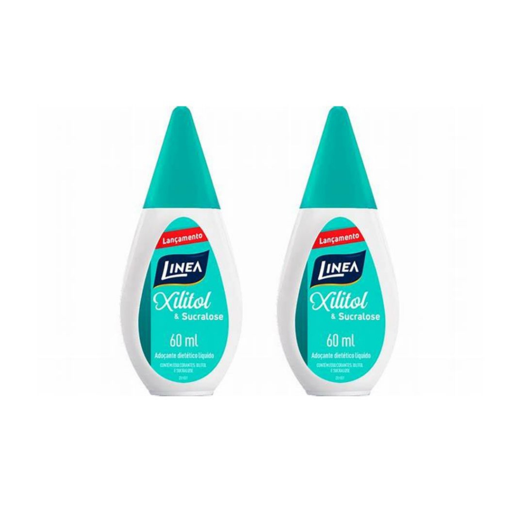 2 Adoçantes Líquido Xilitol e Sucralose Linea 60ml Cada