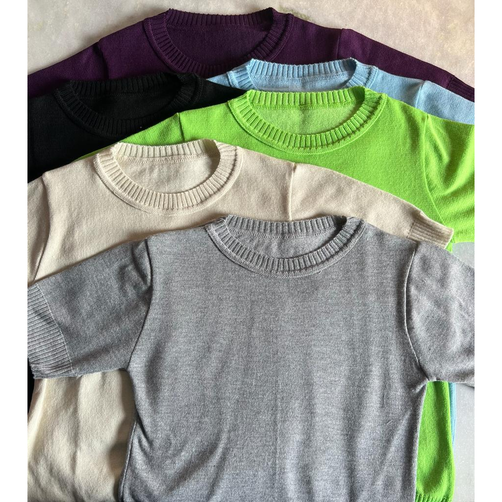 Blusa Feminina Tricô Manga Curta Decote Redondo Shopee Brasil