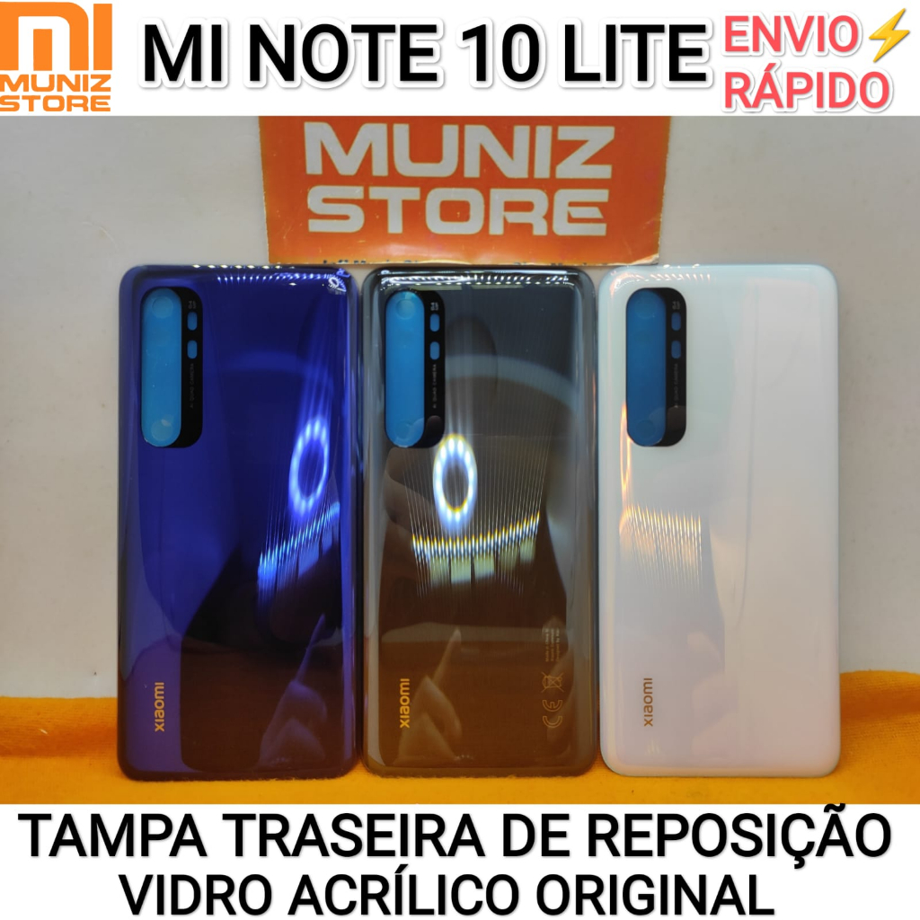 Tampa Capa Traseira Mi Note 10 Lite Xiaomi 100% Original Tampa De Vidro De Reposição