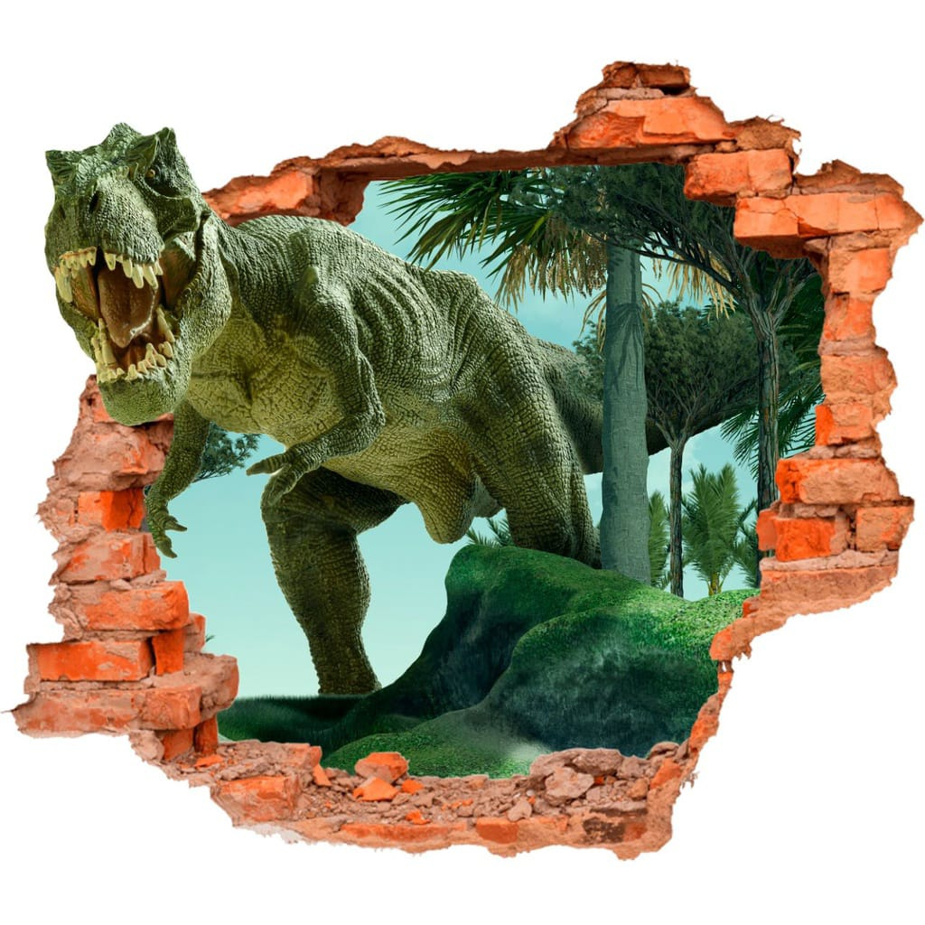Aplique de Parede T-Rex Game - Jogo Dinossauro Chrome em Madeira