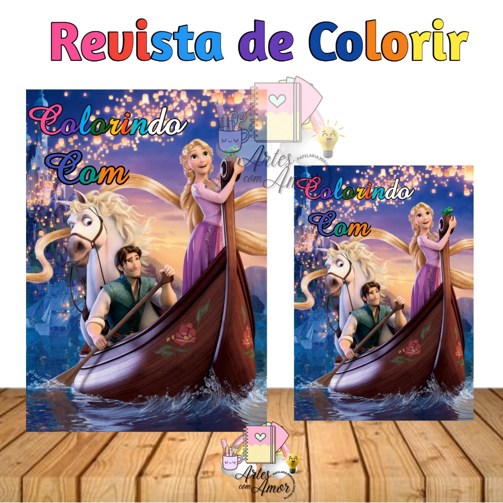 Kit Revista de Colorir + Giz de Cera Rainbow Friends