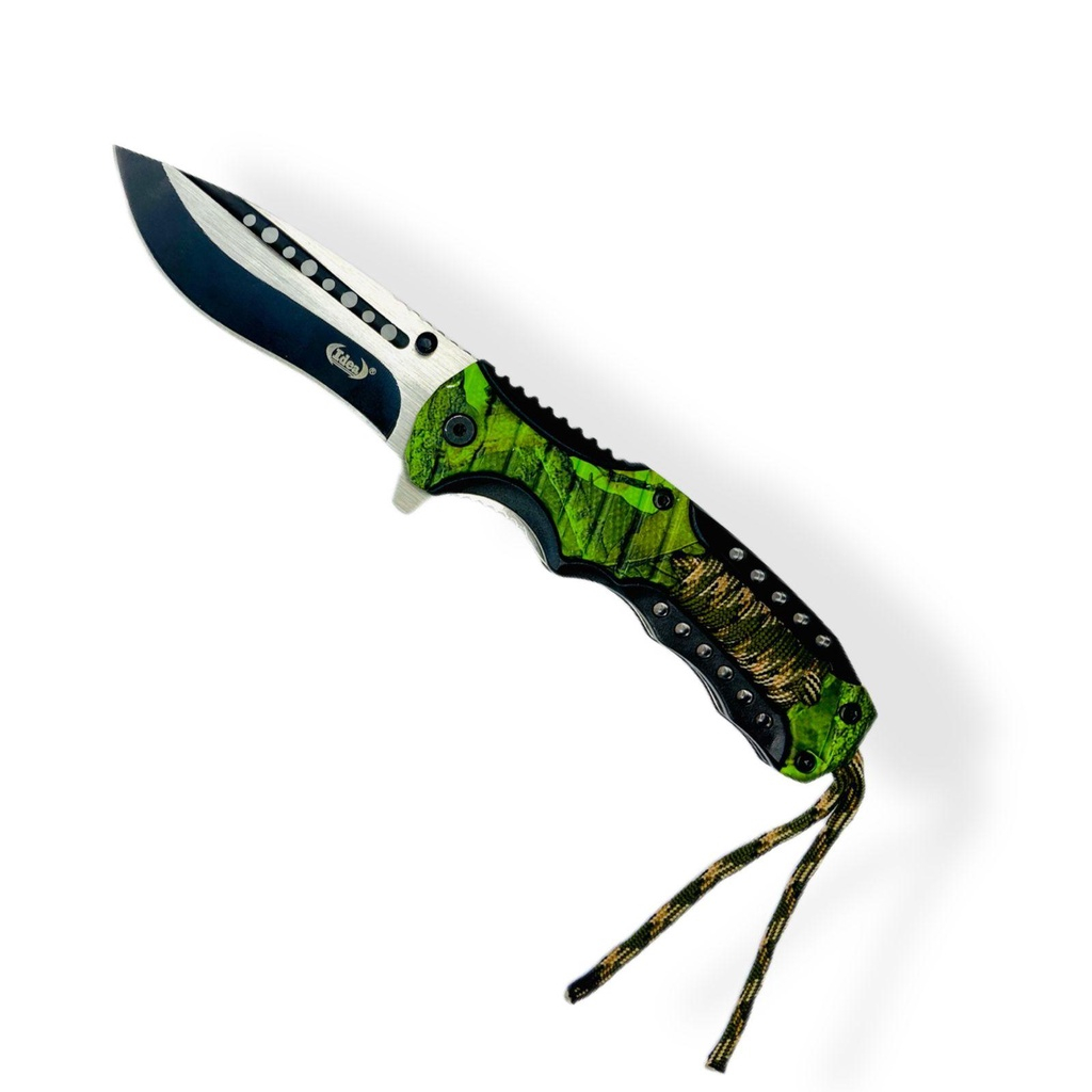 Canivete Idea Lâmina Aço Inox Cabo em Aço Tatico Acionamento Automatico