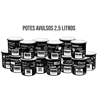 Kit de 6 Potes Avulsos 2,5 Litros Linha PB Frases