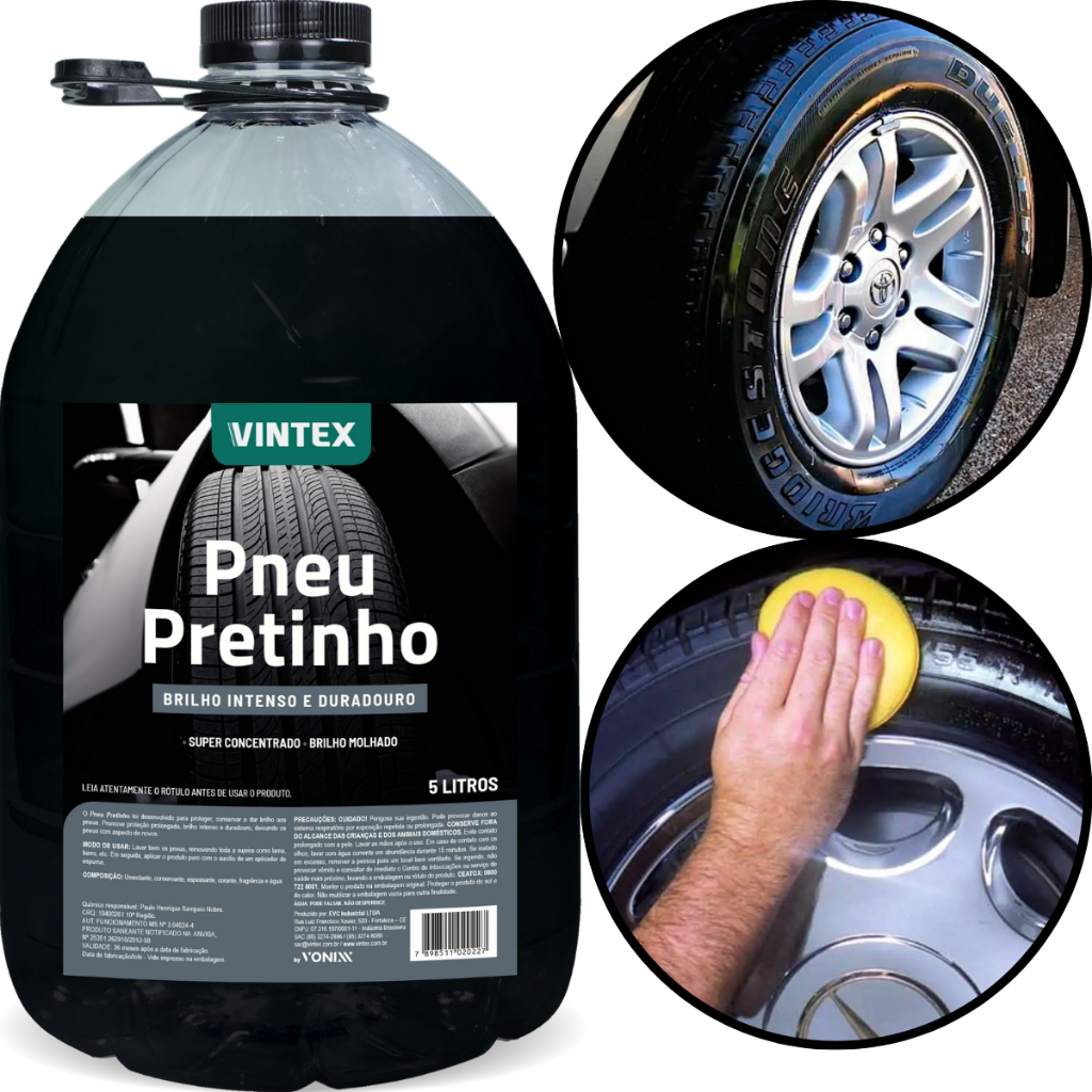 Pneu Pretinho Brilho Intenso Abrilhantador Vintex Vonixx 5L