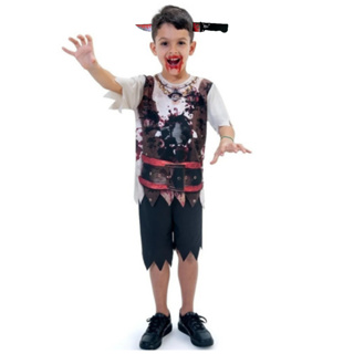 Fantasia Halloween Boneco Assassino Infantil Menino Zumbi