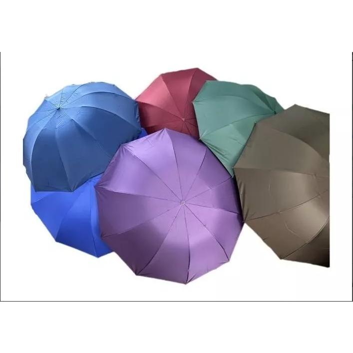 Sombrinha Guarda Chuva Grande Reforçado Cabe Na Bolsa Preto Colorido Liso Dobrável Abertura e fechamento manual Masculina Feminina 10vareta