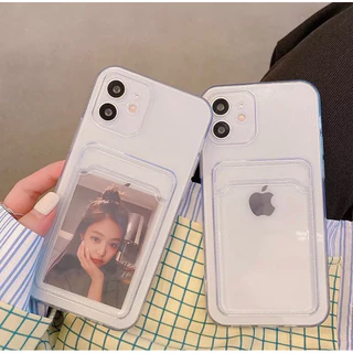 Capa Transparente Com Porta Cartão/Foto para IPhone 6/7/8/X/XS/XS MAX/XR/11/12/13 Capinha Case Bordas Reforçadas Anti Impacto