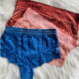 Calcinha Hot Pant Em Renda Lingerie Cintura Alta Sensual Fio Dental