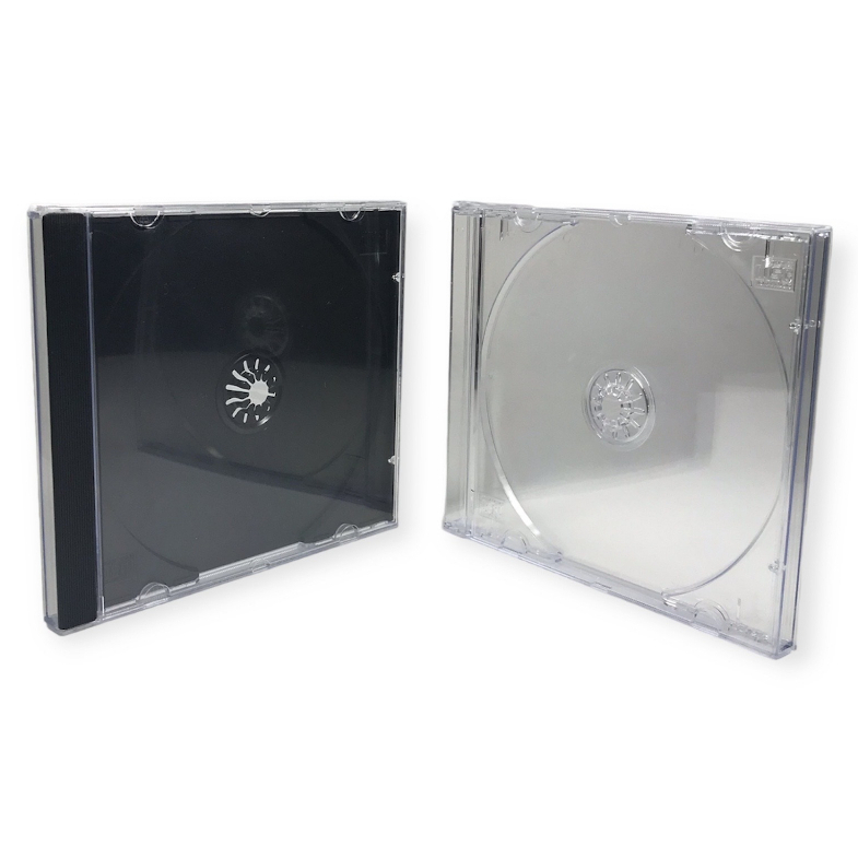 Estojo/Box CD Acrílico Transparente/Cristal ou Preto c/50 Unidades