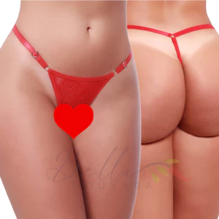 Calcinha Micro Fio Dental Aberta Sexy Apressadinha com Regulagem R1034 - Bella e Ousada