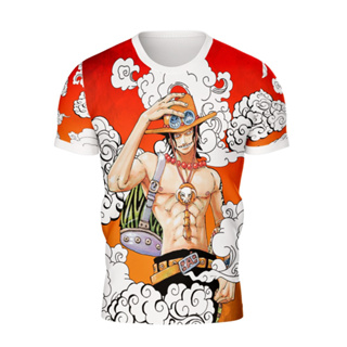 Camisa Camiseta Impressão 3D Full One Piece Anime Personagem Ace