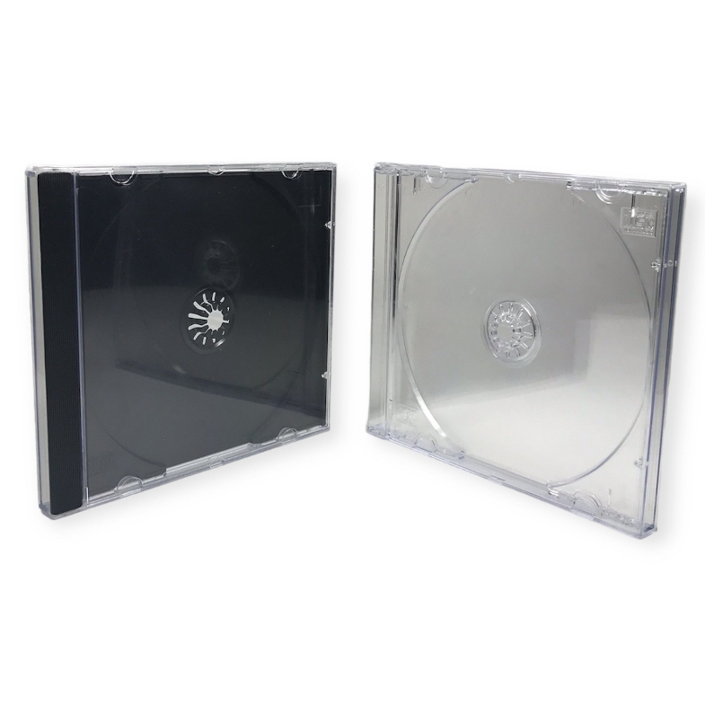 Estojo/Box CD Acrílico Transparente/Cristal ou Preto c/20 Unidades