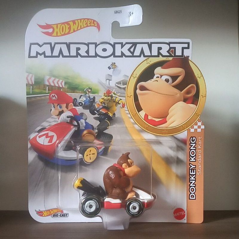 Miniatura Mario Kart Hot Wheels Personagem Donkey Kong Standard Kart