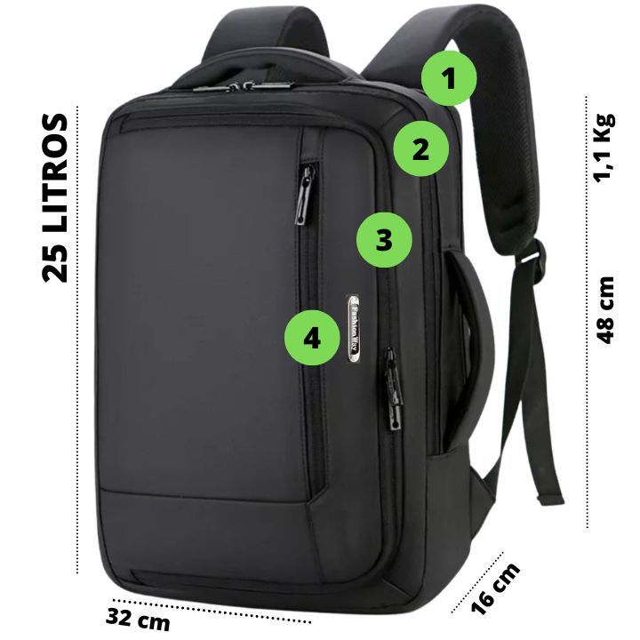 Mochila Grande Executiva Slim Reforçada para Viagem Trabalho