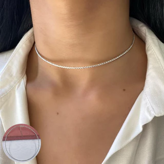 Choker aro trançado prata 925