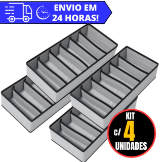 Kit 4 Organizadores Colmeia de Gavetas Roupas TNT Ecológico Anti-Poeira GuardaRoupa Multiuso 34x15cm