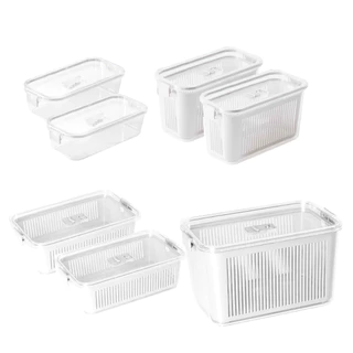 Kit 7 Potes Slim Multiuso Organização Geladeira Despensa Alimentos – Branco – Paramount