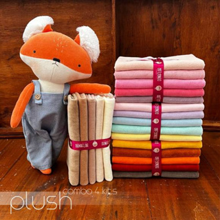 Combo 4Kit 20tecidos Plush Liso Aveludado para Naninhas e Artesanatos
