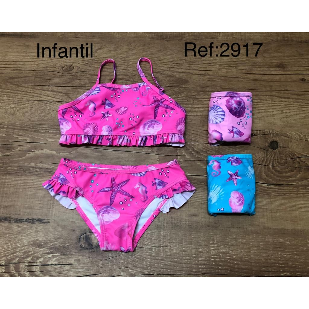 Conjunto Biquini Infantil Menina Moda Praia 4 a 10 anos R2917 | Shopee ...