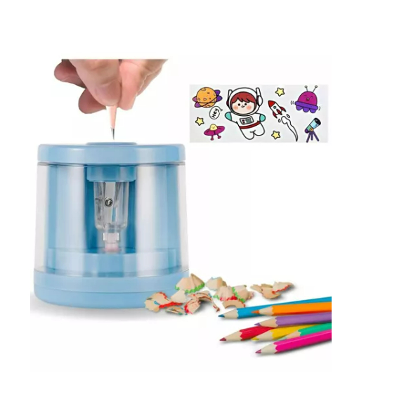Apontador Elétrico Lapis Pilha Automático Escolar Crianças Mat-a01 Tomate