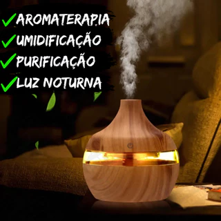 Umidificador E Aromatizador De Ar Tipo Madeira Difusor De Aromaterapia