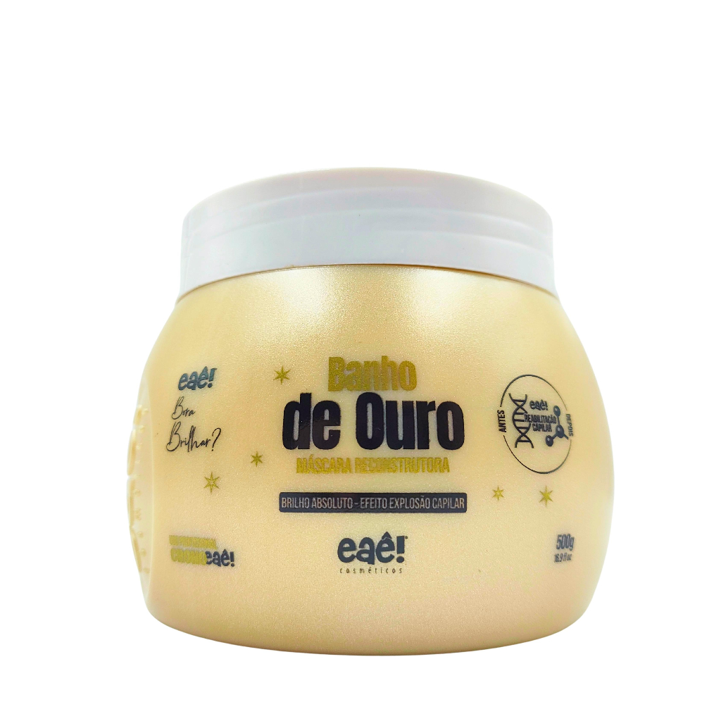 Máscara De Hidratação Capilar BANHO DE OURO 500g - Eaê! Reconstrução ...