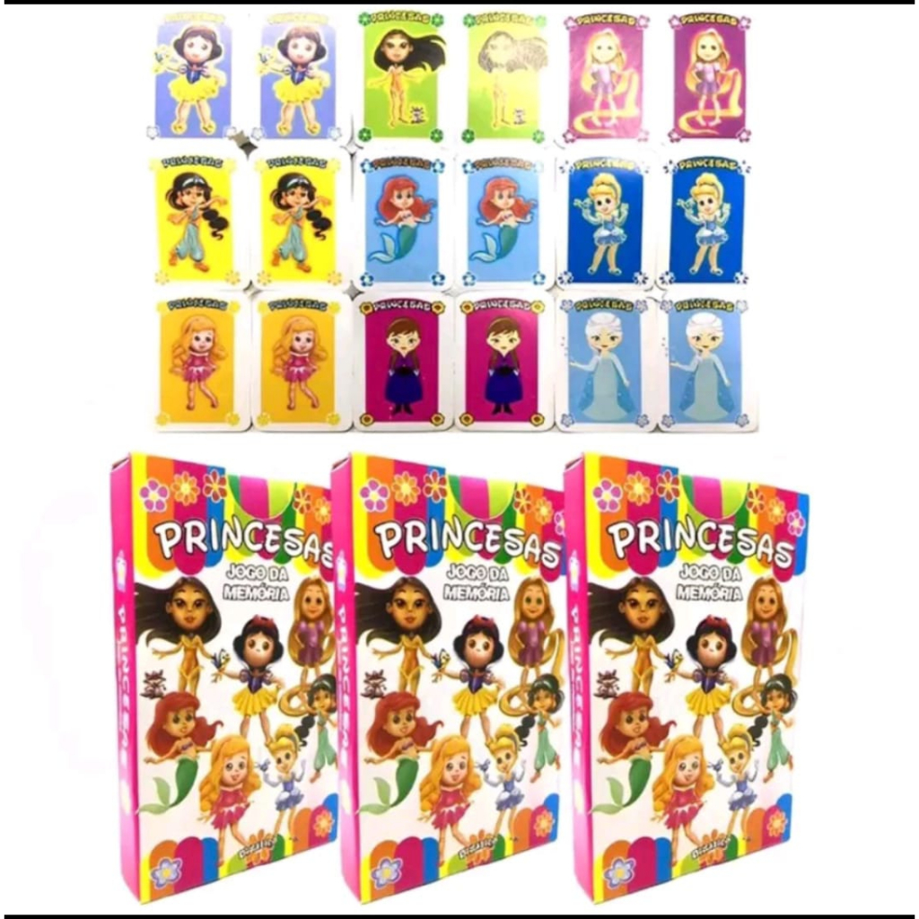 Jogo de Memória Disney Princess 24 pares 8010 - Toyster