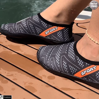 Sapatilha feminina aquatica nautica com solado costurado e elastico reforçado