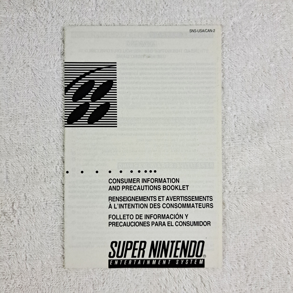 Panfleto Encarte Console Super Nintendo Snes Manual