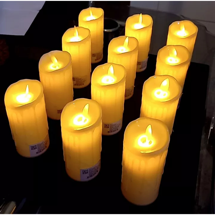 Kit 2 Velas De Led Eletrônica Grande Chama Viva Oscilante | Shopee Brasil