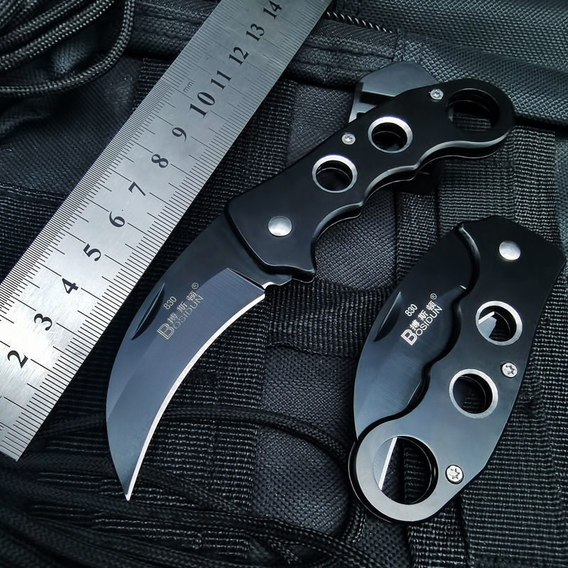 Mini Faca Push T Dagger Ds Com Caveira Na Bainha e Corrente 8cm