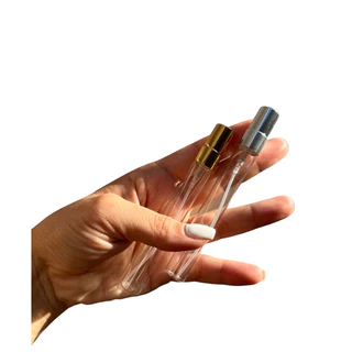 Frasco De Vidro 10ml, Para Perfume Tampa Dourada E Prata