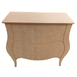 Cômoda Mini Bombe Para Decoração de Festa Mdf Cru 2 gavetas fake