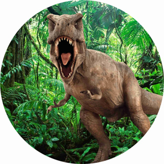 Painel De Festa Vertical + Trio De Capas Cilindro - Jurassic World Dinossauro  Rex Realista - Via Cores - Paineis de Festa