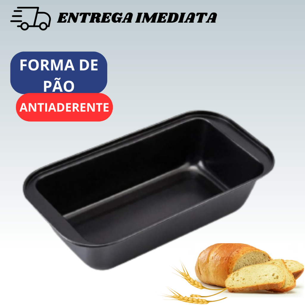Forma retangular assadeira pão caseiro bolo inglês cuca antiaderente teflon