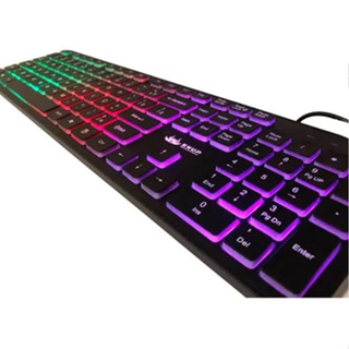 TECLADO GAMER SILENCIOSO ILUMINACAO LED RGB USB PORTUGUES TECLA Ç KP-2060