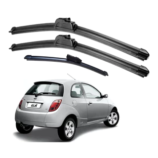 Kit Palheta Limpador Parabrisa Dianteiro + Traseiro Ford Ka 2002 a 2009