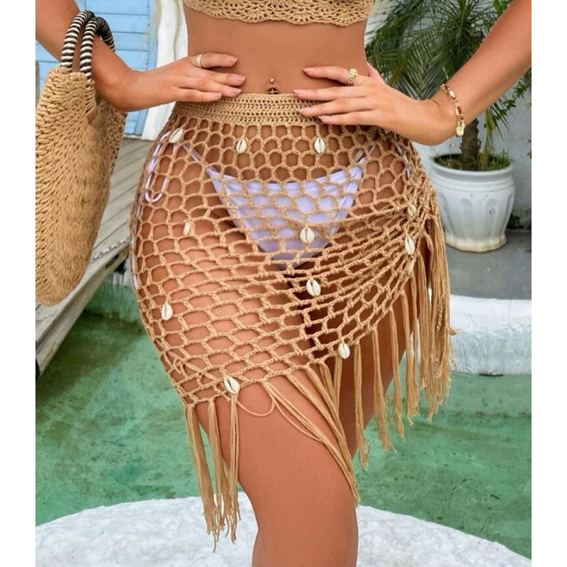 Saia sa da de praia croch Shopee Brasil