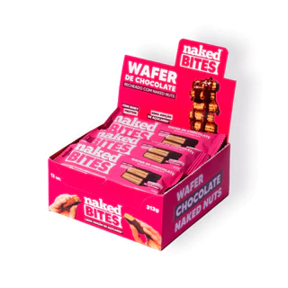 Naked Wafer - Wafer Leite em pó c/ Chocolate ao leite e Whey Protein (Caixa - 12 unidades)
