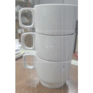 12 Xícaras de Porcelana 200 ml Branca para Sublimação Promocional Resinada Alça Quadrada