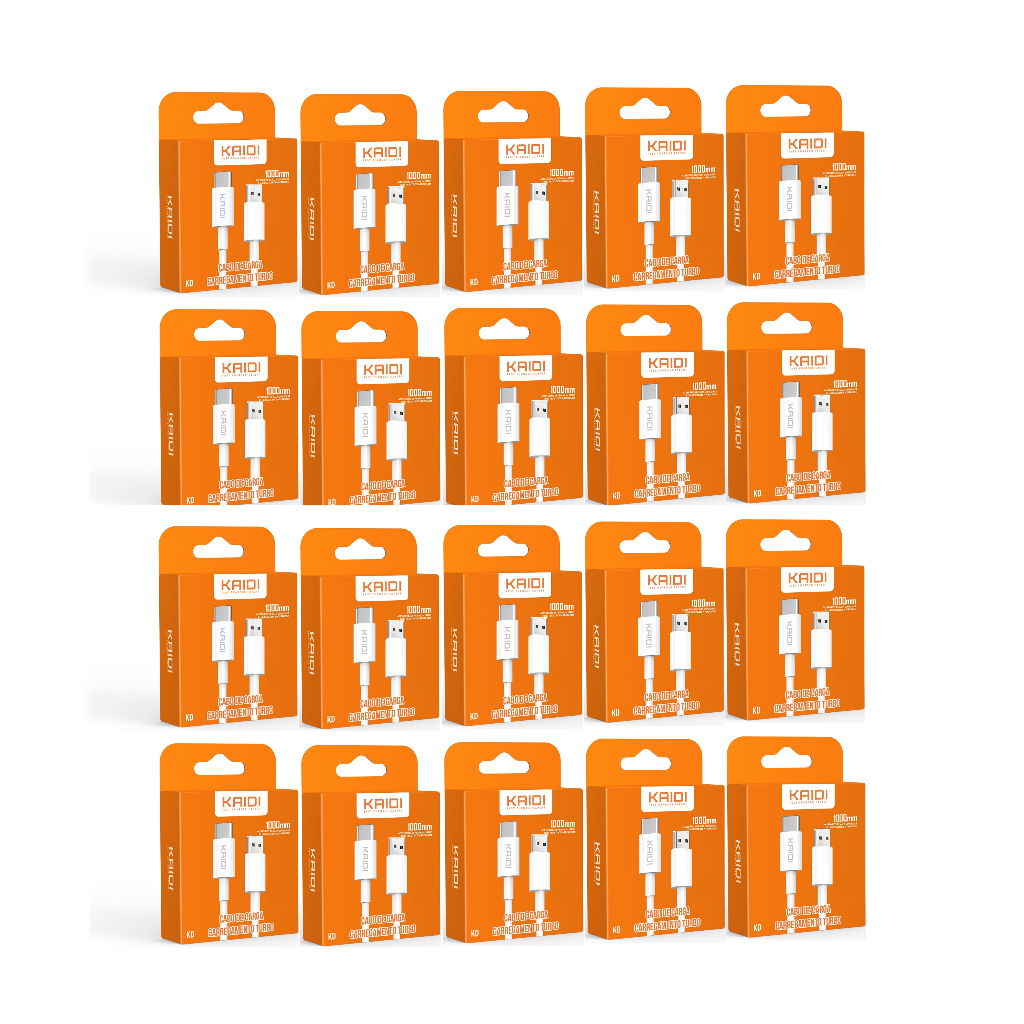 Kit de 20/10/5 Cabos de dados e Carregamento KAIDI KD-25 1 METRO